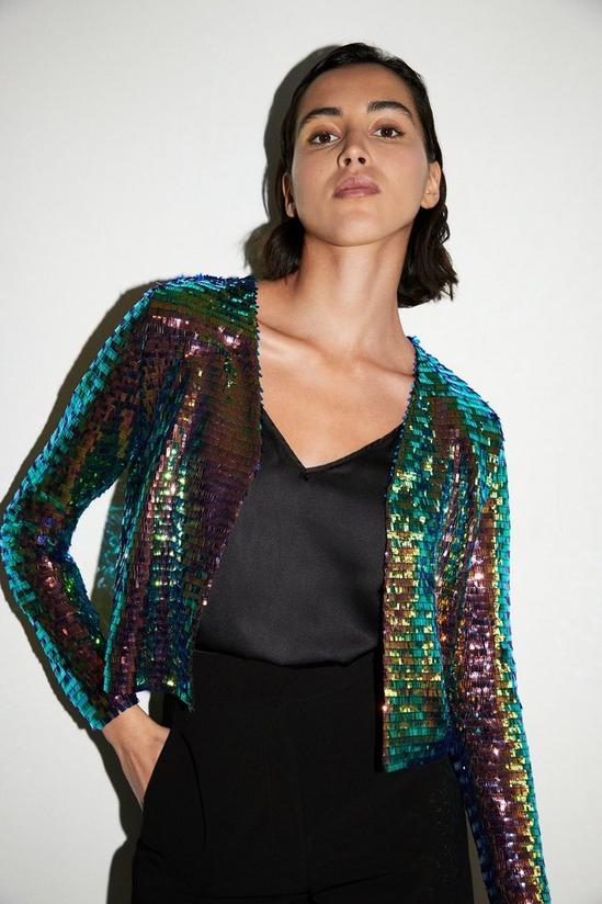 Warehouse Rectangle Holographic Sequin Jacket 1