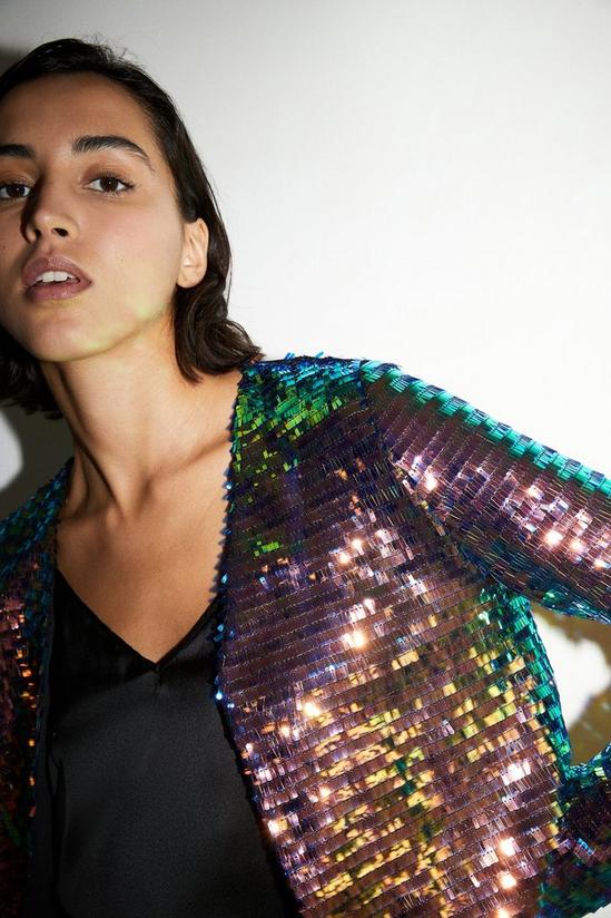 Warehouse Rectangle Holographic Sequin Jacket 2