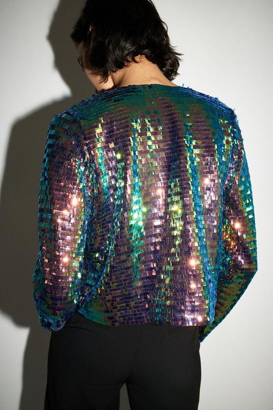 Warehouse Rectangle Holographic Sequin Jacket 3