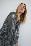 Warehouse Sequin Stripe Plunge Maxi Dress thumbnail 2