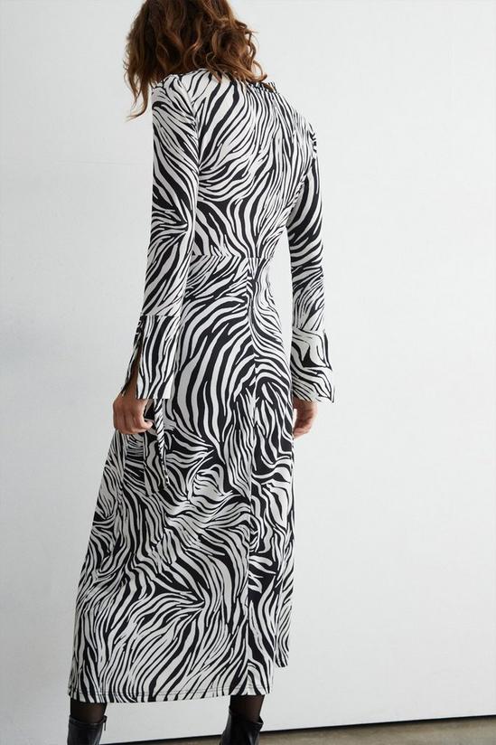 Warehouse Printed Zebra D-ring Wrap Midi Dress 3