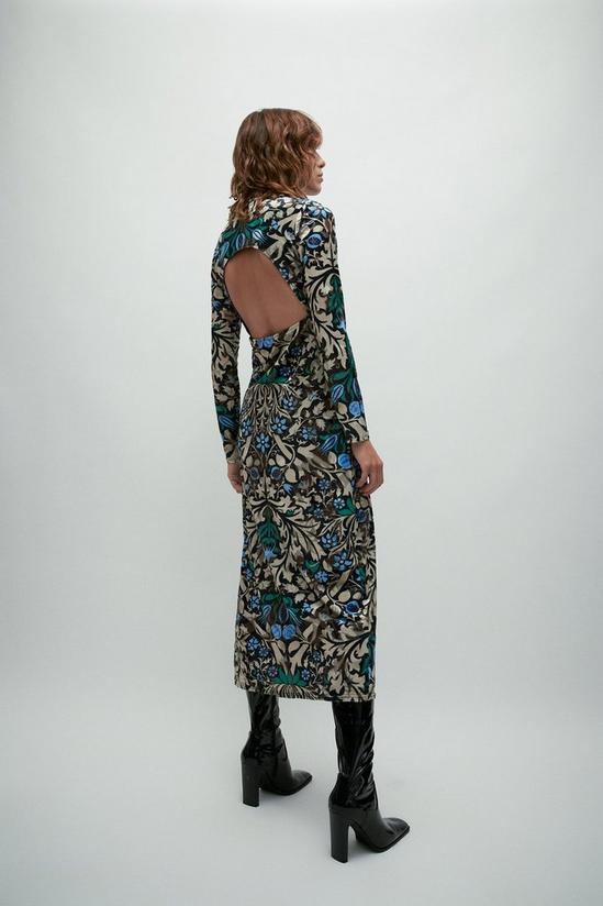 Warehouse WH x William Morris Society Devore Cut Out Back Maxi Dress 3