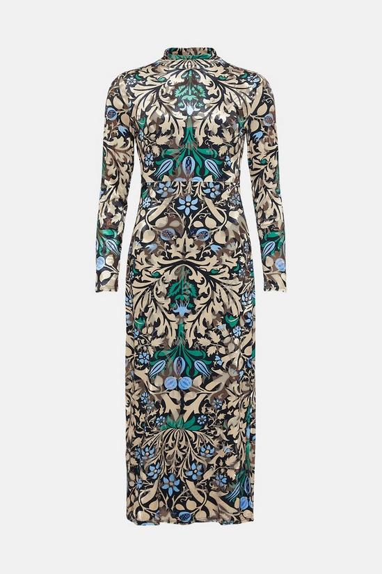 Warehouse WH x William Morris Society Devore Cut Out Back Maxi Dress 4