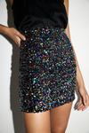 Warehouse Velvet Rainbow Sequin Mini Skirt thumbnail 1