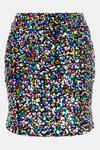 Warehouse Velvet Rainbow Sequin Mini Skirt thumbnail 4