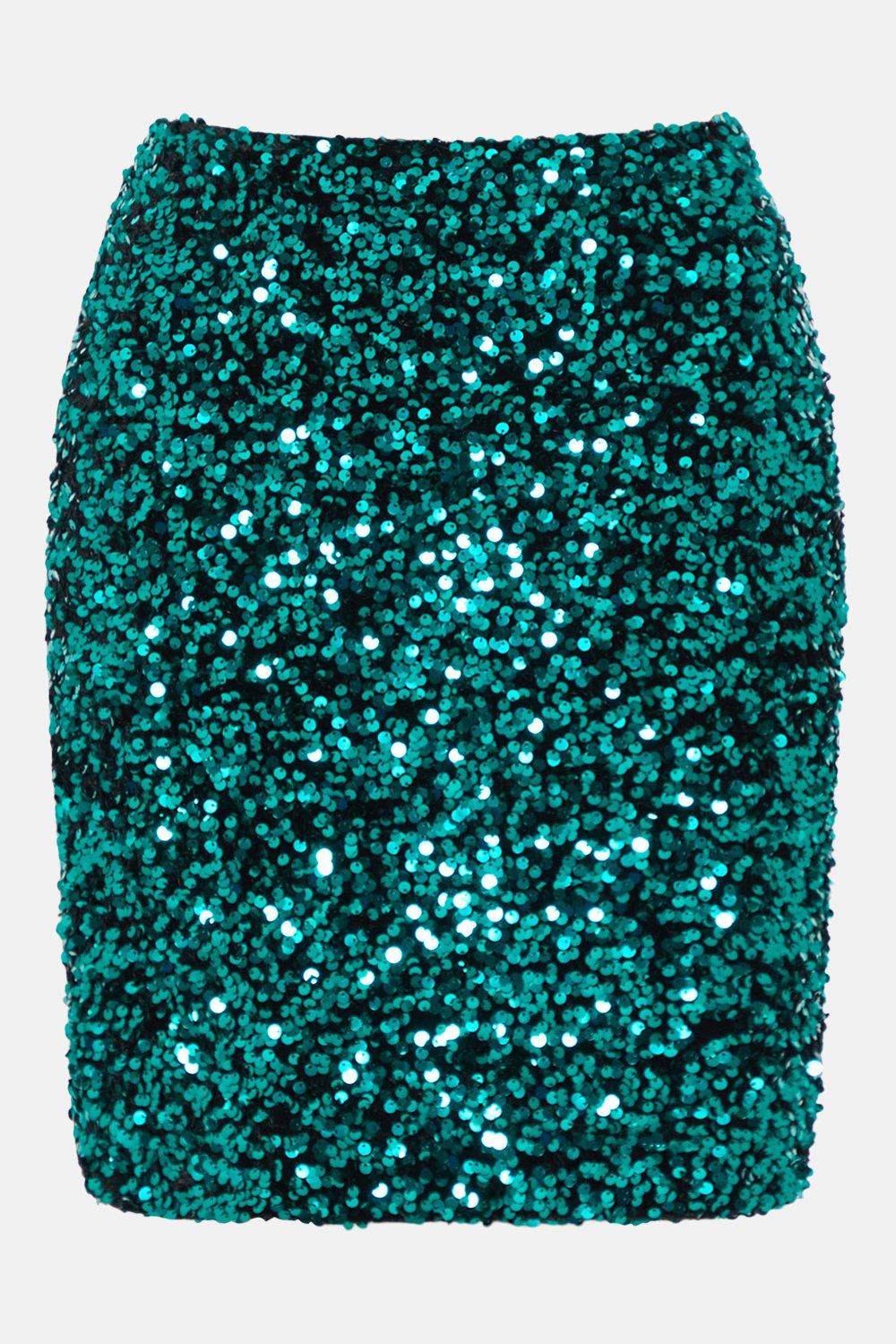 Green glitter 2025 skirt warehouse