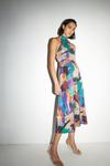 Warehouse Printed Sequin Halter Neck Midi Dress thumbnail 1
