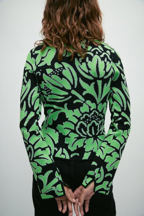 Warehouse WH x William Morris Society Metallic Floral Knit Top 3