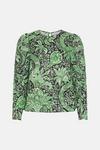 Warehouse WH x William Morris Society Floral Burnout Puff Sleeve Top thumbnail 4
