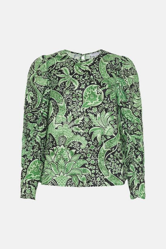 Warehouse WH x William Morris Society Floral Burnout Puff Sleeve Top 4