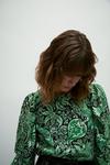 Warehouse WH x William Morris Society Floral Burnout Puff Sleeve Top thumbnail 5