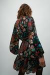 Warehouse WH x William Morris Society Tie Neck Belted Mini Dress thumbnail 3