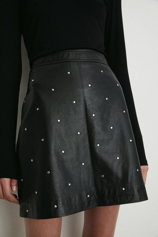 Warehouse Real Leather Studded Pelmet Skirt 2