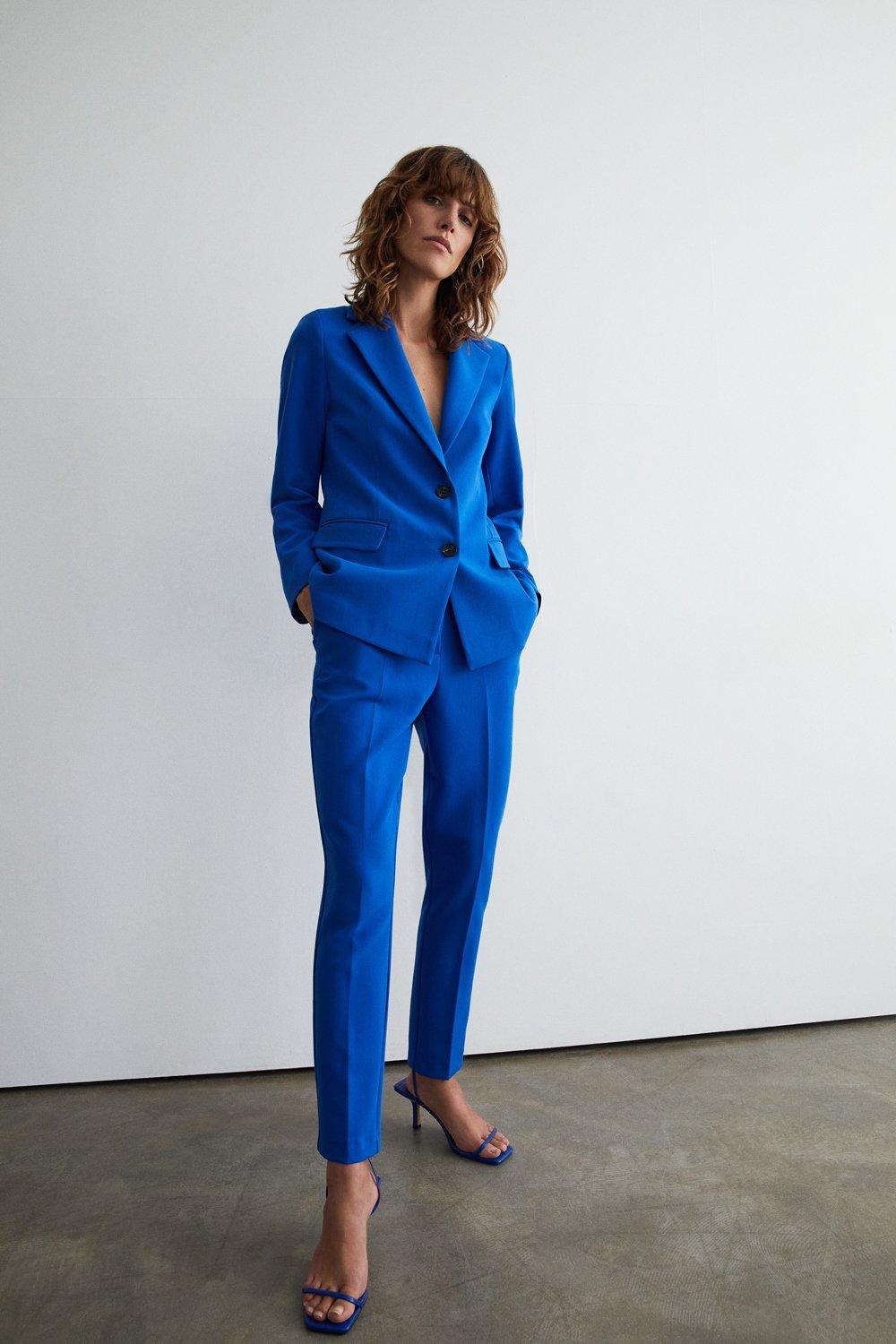 Womens Tailored Slim Leg Trouser - blue