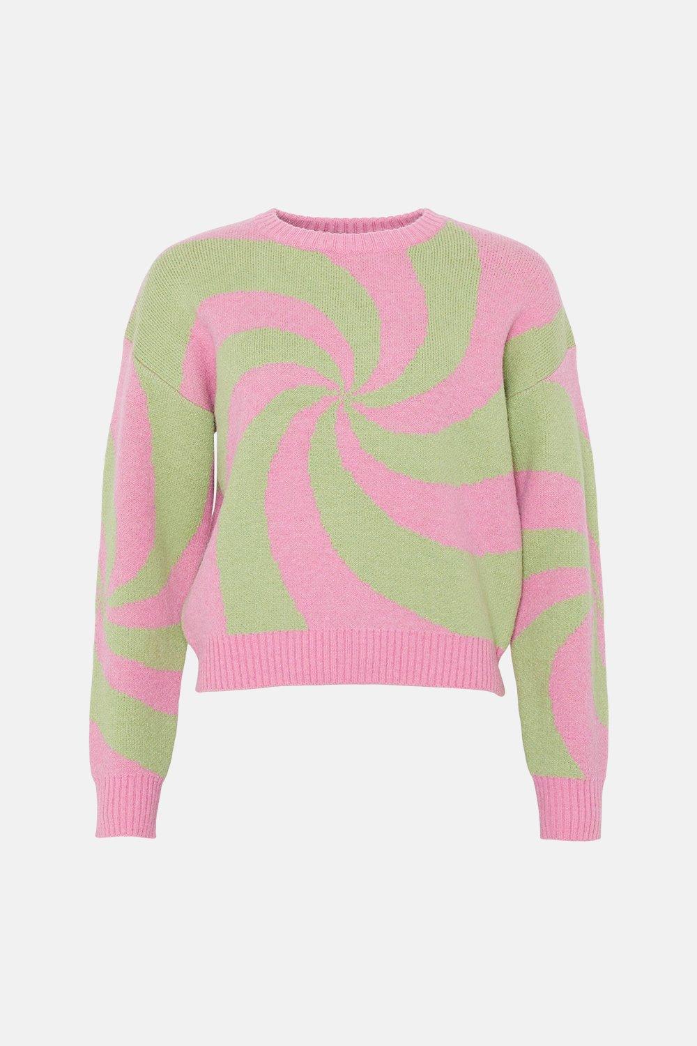 Jumpers & Cardigans, Swirl Jacquard Knit Jumper