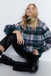 Warehouse Brushed Houndstooth Check Knit Jumper thumbnail 1