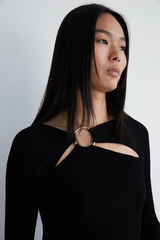 Warehouse Ring Detail Cut Out Knit Top 2