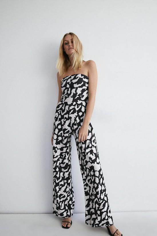 Warehouse Abstract Bandeau Jersey Crepe Jumpsuit 1