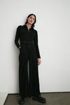 Warehouse Topstitch Jersey Crepe Belted Jumpsuit thumbnail 1
