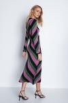 Warehouse Diagonal Metallic Stripe Knit Midi Dress thumbnail 3