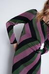 Warehouse Diagonal Metallic Stripe Knit Midi Dress thumbnail 5