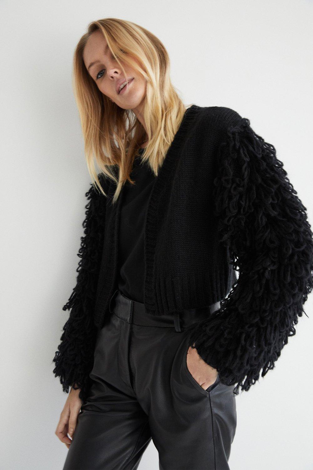 New look clearance black loop cardigan