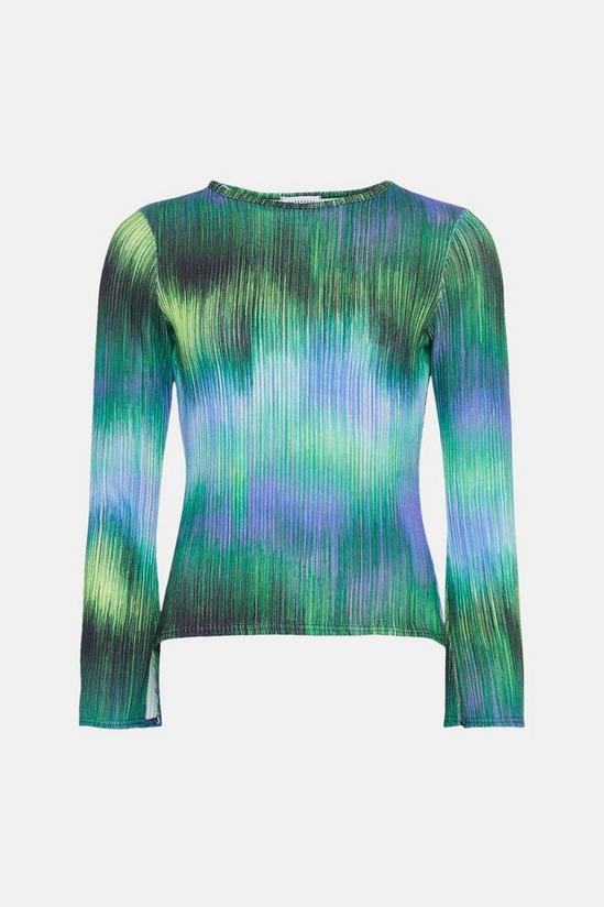Warehouse Ombre Pointelle Rib Flare Sleeve Top 4