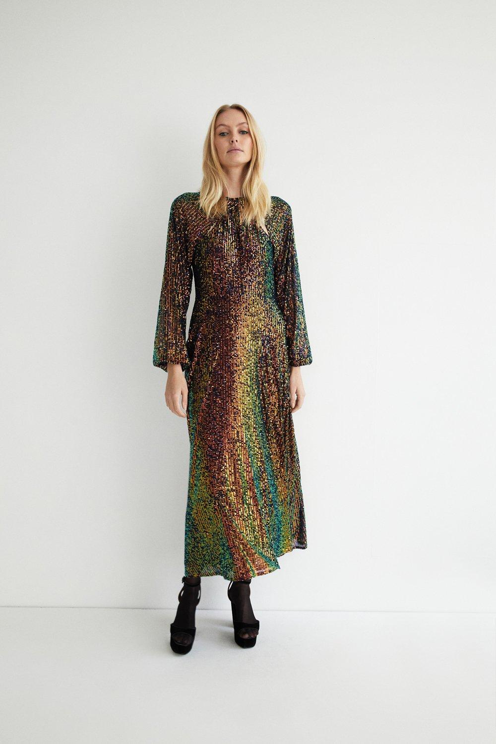 Warehouse iridescent outlet spot dress