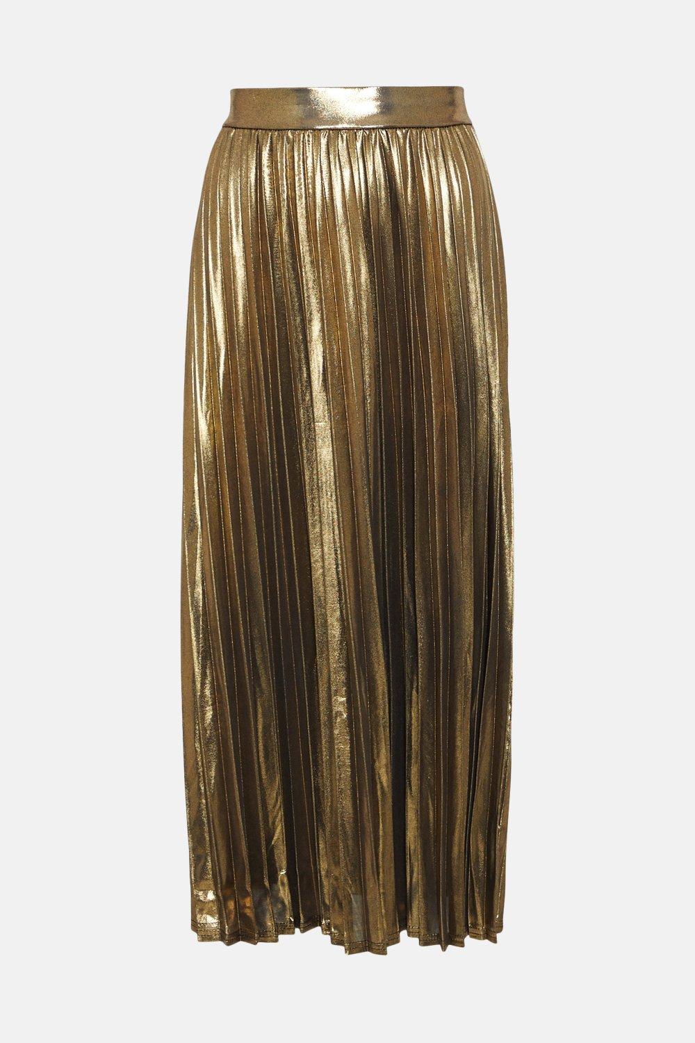 Warehouse metallic pleated on sale skirt house of fraser