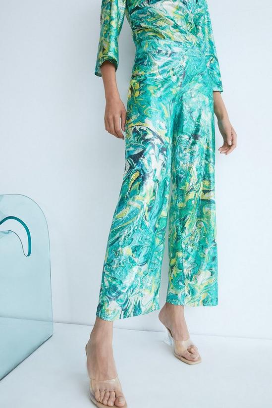 Warehouse WH x Kimberley Burrows Printed Sequin Co-ord Trouser 2