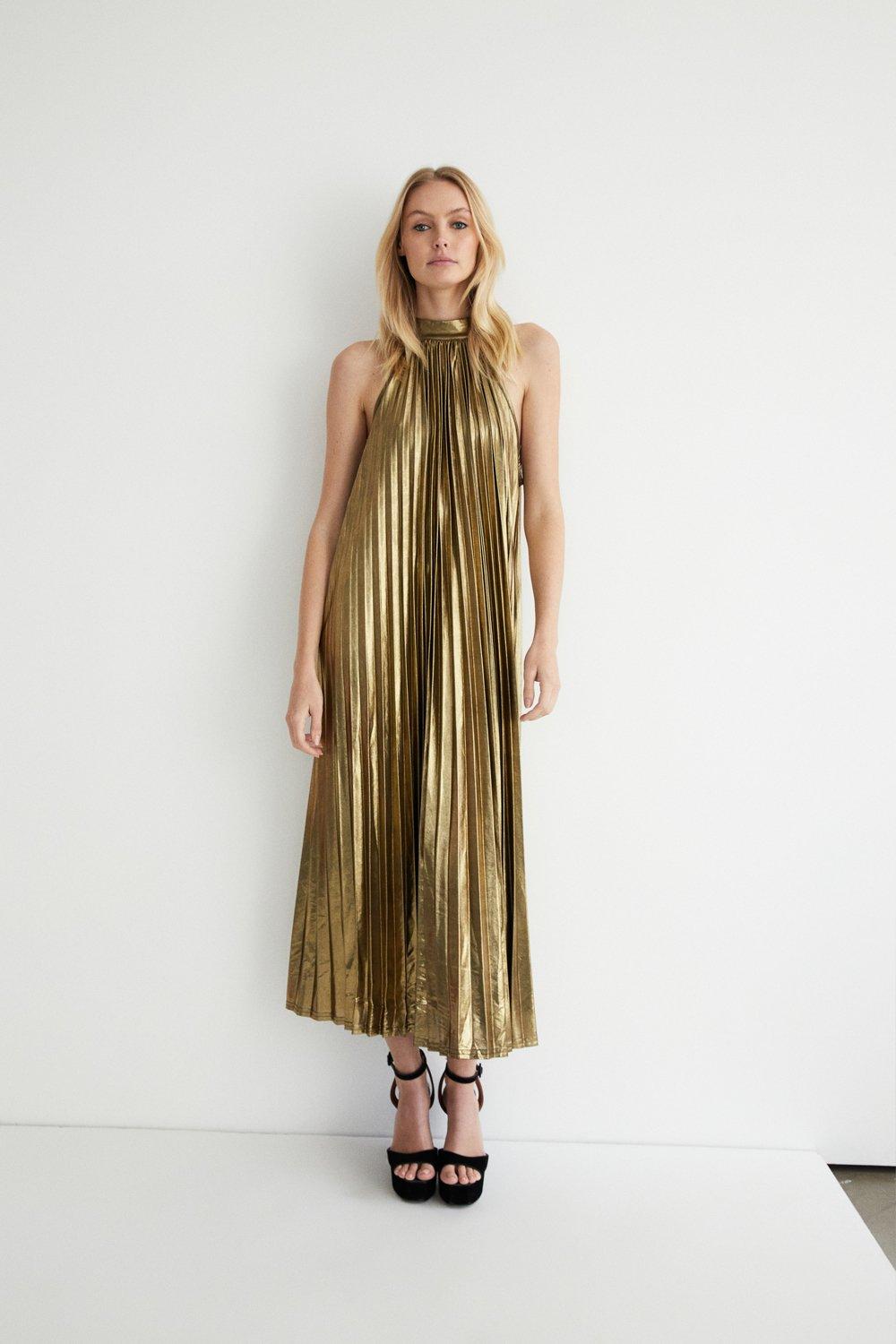 Warehouse 2025 gold dress