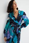 Warehouse Abstract Print Wrap Front Wide Leg Jumpsuit thumbnail 2