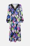 Warehouse Lace Insert Floral Print Midi Dress thumbnail 4