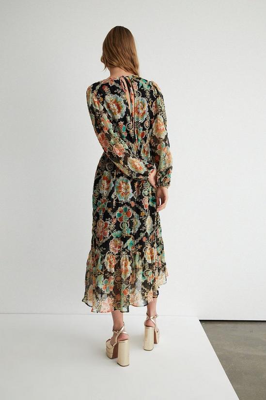 Warehouse Sparkle Floral Embroidered Midi Dress 3