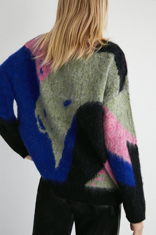 Warehouse Brushed Abstract Knit Jumper 3