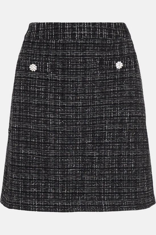 Warehouse Tweed Pelmet Skirt With Crystal Buttons 4