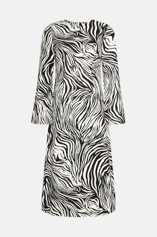 Warehouse Zebra Satin Crepe Cut Out Midaxi Dress 4