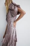 Warehouse Lame Ruched Sleeve Tired Maxi Dress thumbnail 2