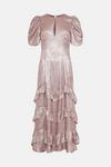 Warehouse Lame Ruched Sleeve Tired Maxi Dress thumbnail 4