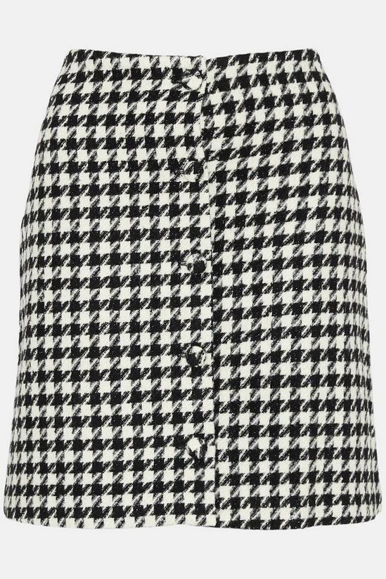 Warehouse Dogstooth Tweed Button Through Pelmet Skirt 4