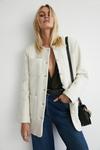 Warehouse Premium Wool Boucle Tweed Long Line Jacket thumbnail 1