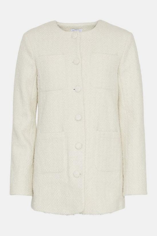 Warehouse Premium Wool Boucle Tweed Long Line Jacket 4