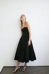 Warehouse Taffeta Bandeau Midi Dress With Full Skirt thumbnail 1