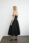 Warehouse Taffeta Bandeau Midi Dress With Full Skirt thumbnail 3