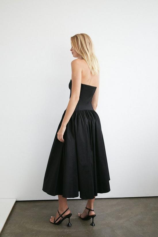 Warehouse Taffeta Bandeau Midi Dress With Full Skirt 3