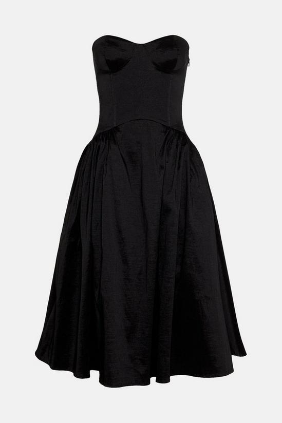 Warehouse Taffeta Bandeau Midi Dress With Full Skirt 4