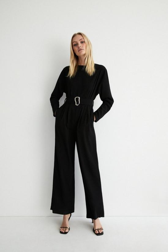 Warehouse Relaxed Sleeve Belted Jumpsuit 1