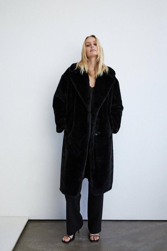 Warehouse Glossy Fur Coat 1