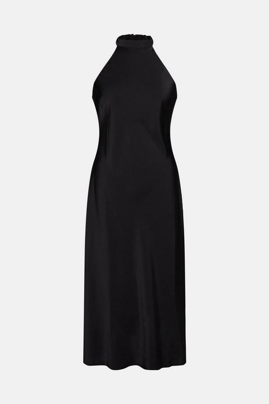 Warehouse Plus Size Satin Halter Neck Backless Slip Dress 4