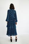 Warehouse Stripe Pleated Double Layer Midi Dress thumbnail 3